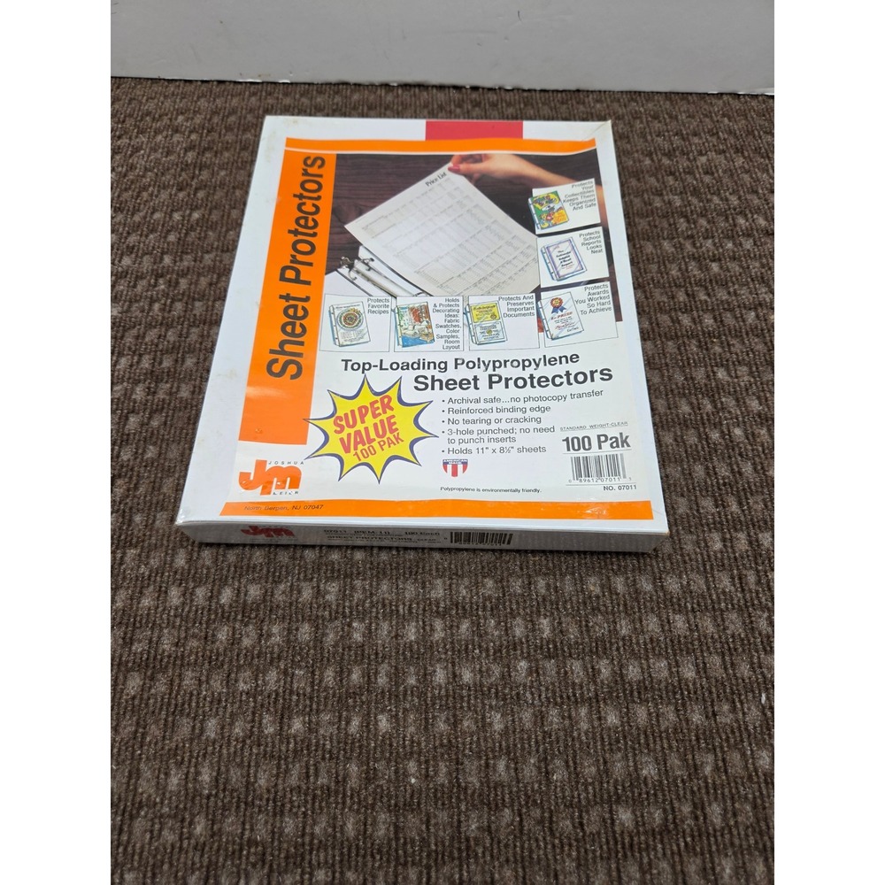 Avery Open Box 40 Sheets & Joshua Meier Sheet Protectors 100 Pack Bundle Sealed